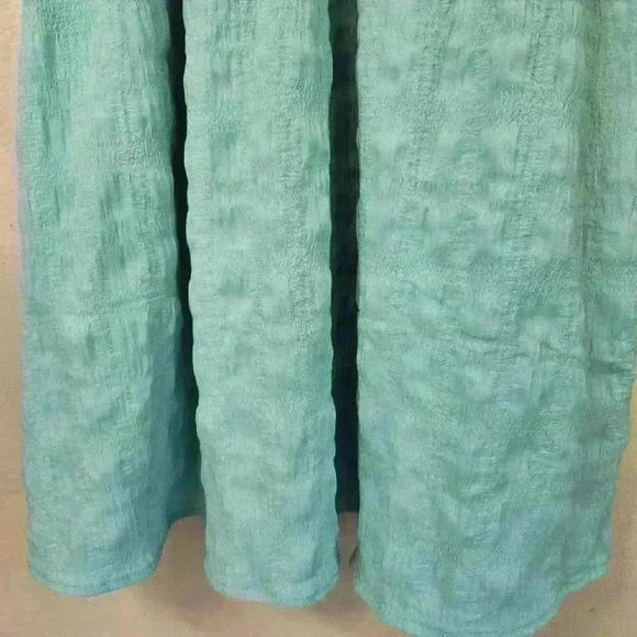 Dress Up Turquoise Blue Dress Puff Sleeves Ruffled Neckline Sz M Cottagecore - Picture 4 of 8